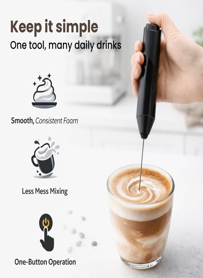 BOKKY Frother Milk Foam Maker Battery Operated, Reliable, Stainless Steel Wand with Stand, Batteries Not Included, for Latte Cappuccino Matcha Hot Cocoa, Home Kitchen - Image 2