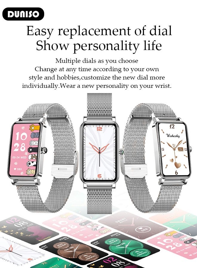 DUNISO 1.45" HD Touch Smart Watch for Women Can Fitness Tracker Heart Rate Sleep Quality Monitor Round Smart Watch IP68 Waterproof Watch Compatible with iOS and Android  - Image 5