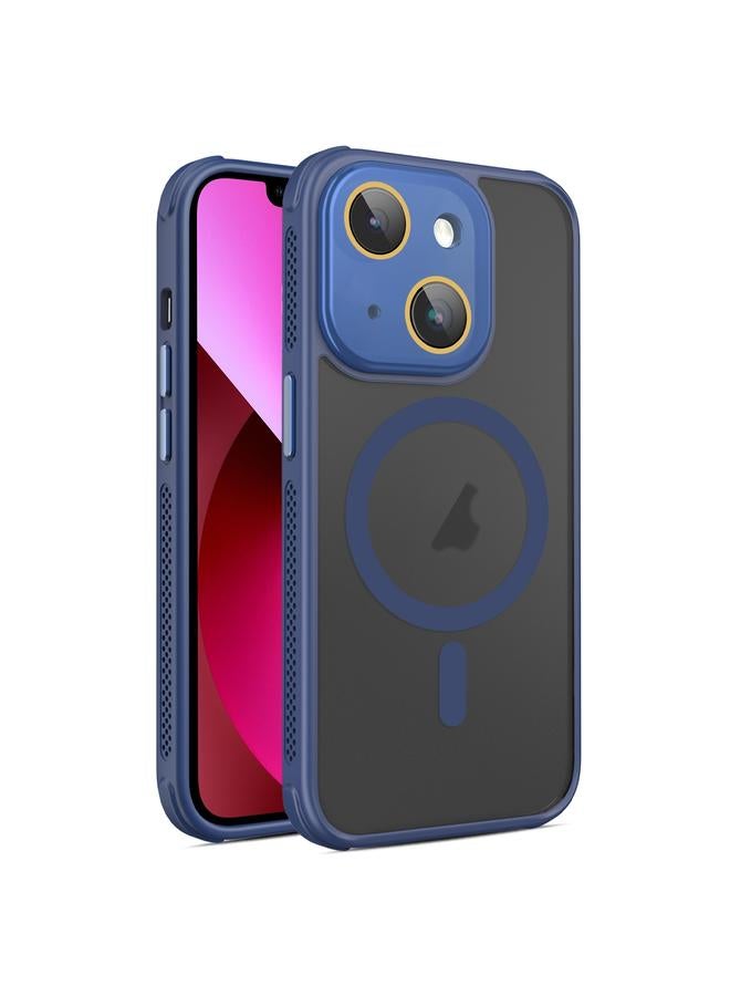 زبون جراب لهاتف iPhone 13 مصنوع من جلد جانبي مبرد مغناطيسي من MagSafe مع غشاء عدسة - Image 1