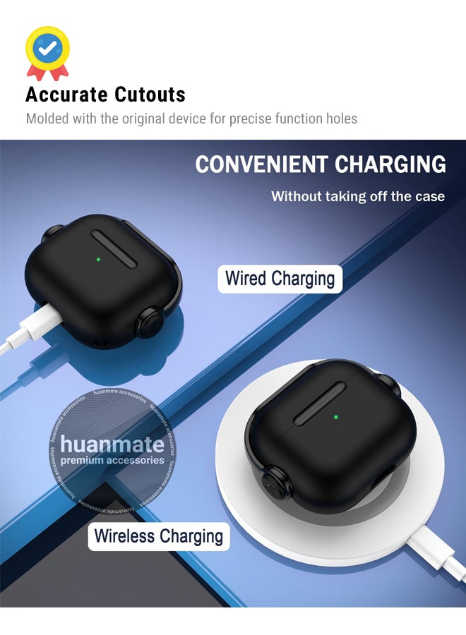 huanmate Apple AirPods 4 Premium Protection Case Cover - Black - Lightweight, Stylish Design, Accurate Cut-outs - Easy to Install & Remove - Durable Shield for Your Apple AirPods 4  - Image 5