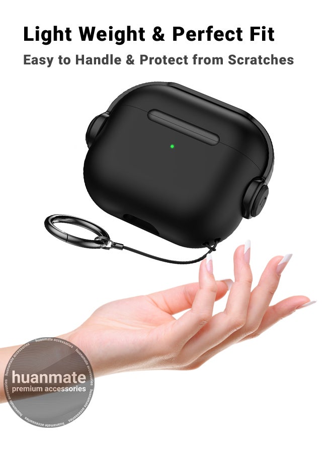 huanmate Apple AirPods 4 Premium Protection Case Cover - Black - Lightweight, Stylish Design, Accurate Cut-outs - Easy to Install & Remove - Durable Shield for Your Apple AirPods 4  - Image 3