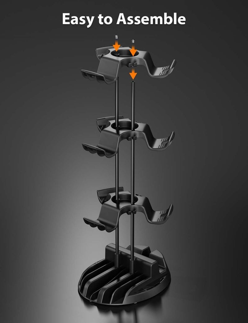 NALACAL 3-Tier Gaming Controller and Headset Stand with Organizer Base, Universal Desk Controller Holder with Cable Management for Xbox, PS5, PS4, Switch Pro, and Gaming Accessories - Image 5