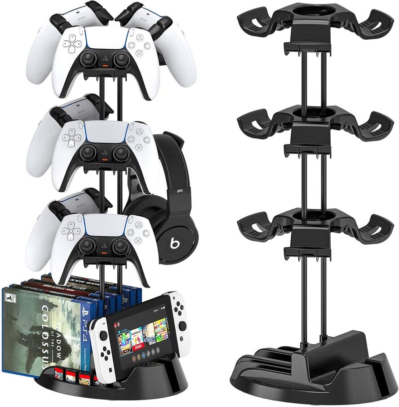 NALACAL 3-Tier Gaming Controller and Headset Stand with Organizer Base, Universal Desk Controller Holder with Cable Management for Xbox, PS5, PS4, Switch Pro, and Gaming Accessories - Image 1