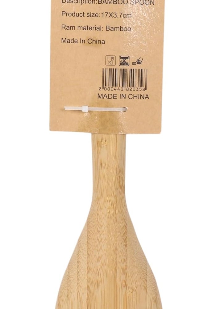 B&D Natural Bamboo Cooking Spoon - 17x3.7cm Long Handle Kitchen Utensil - Image 3
