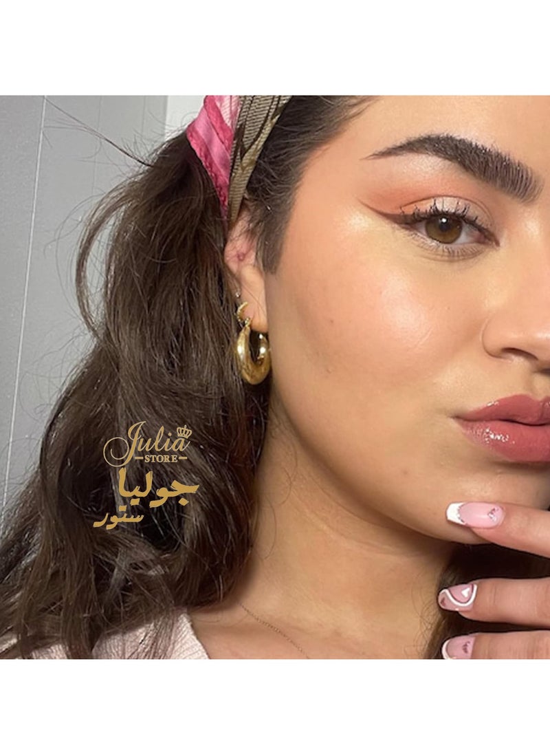 جوليا ستور أفضل بائع أقراط هوجي صغيرة فاخرة أنيقة أقراط هوجي على شكل حرف U أقراط هوجي ذهبية مطلية بالذهب عيار 14 قيراط للنساء من متجر جوليا  - Image 1