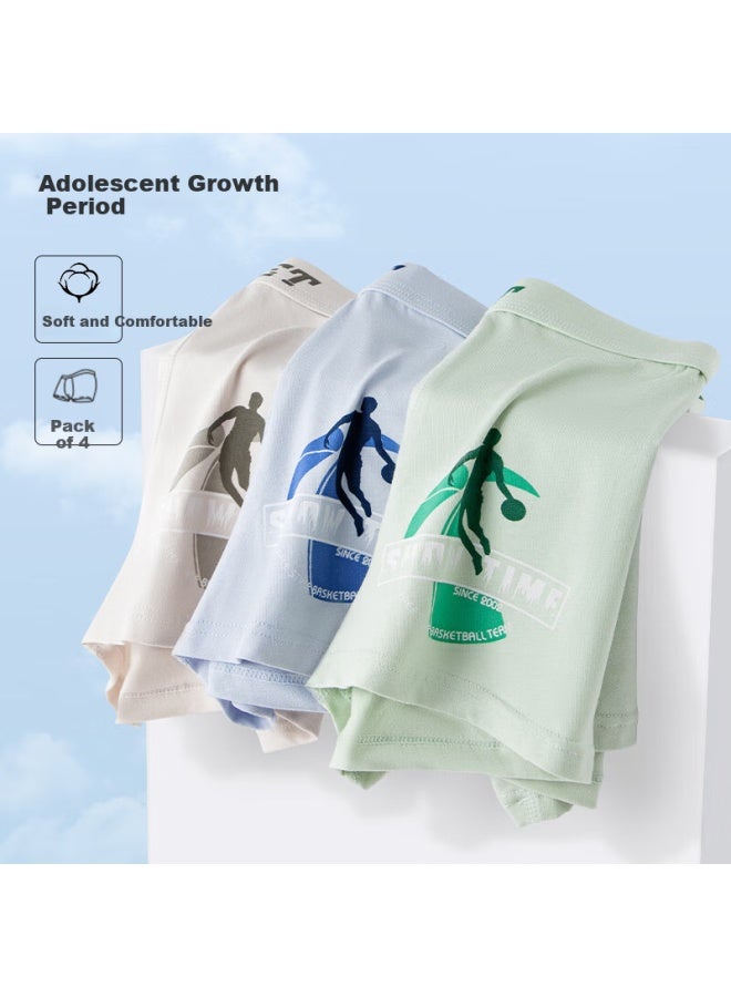 Liberal Men's 7a Youth Summer Development Period Pure Cotton Big Boy Flat Four-corner Printed Shorts Pants For Junior High School Students - Image 3