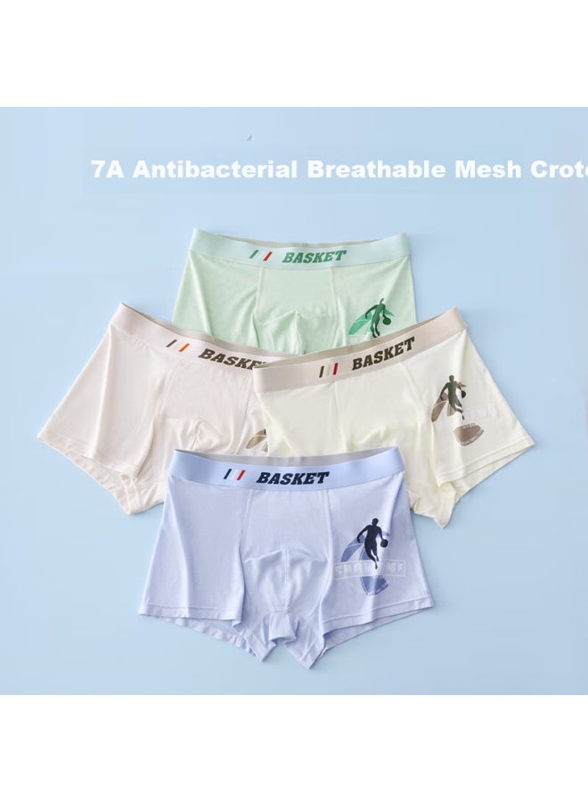 Liberal Men's 7a Youth Summer Development Period Pure Cotton Big Boy Flat Four-corner Printed Shorts Pants For Junior High School Students - Image 5