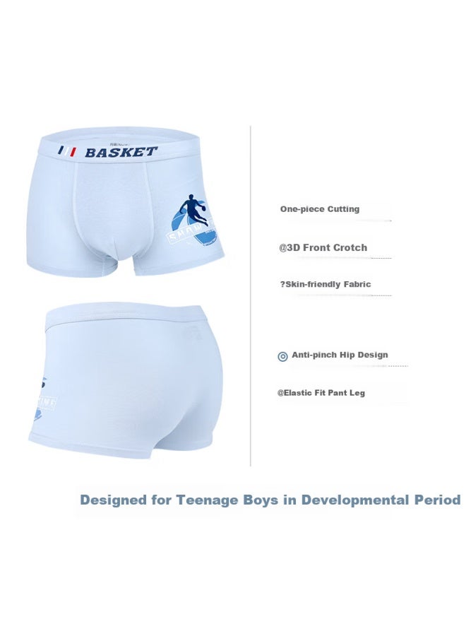 Liberal Men's 7a Youth Summer Development Period Pure Cotton Big Boy Flat Four-corner Printed Shorts Pants For Junior High School Students - Image 4