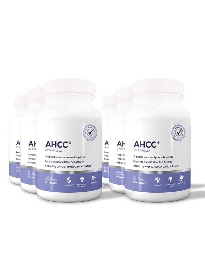Papillex - AHCC Supplement - Maximum Strength - Natural Immune Support Extract - Maintains Natural Killer Cell Activity - 20+ Human Research Studies - 60 Veggie Capsules (6 Pack) - Image 1