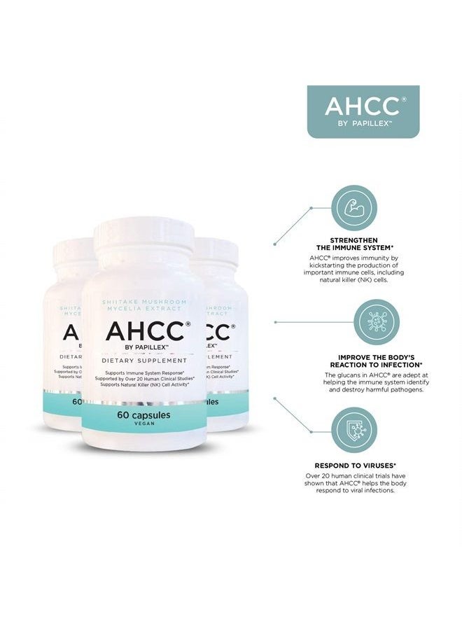 Papillex - AHCC Supplement - Maximum Strength - Natural Immune Support Extract - Maintains Natural Killer Cell Activity - 20+ Human Research Studies - 60 Veggie Capsules (6 Pack) - Image 1