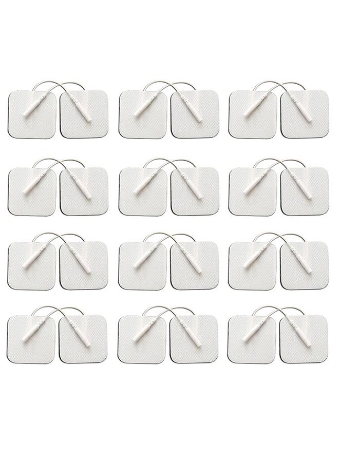 Peachjoy TENS Unit Replacement Pads, 24pcs 5x5cm Electrodes for Pain Relief, Reusable and Skin-Safe TENS Pads, Compatible with TENS 7000 and EMS Units, Sticky-Free Pads for Electrotherapy Sessions - Image 1