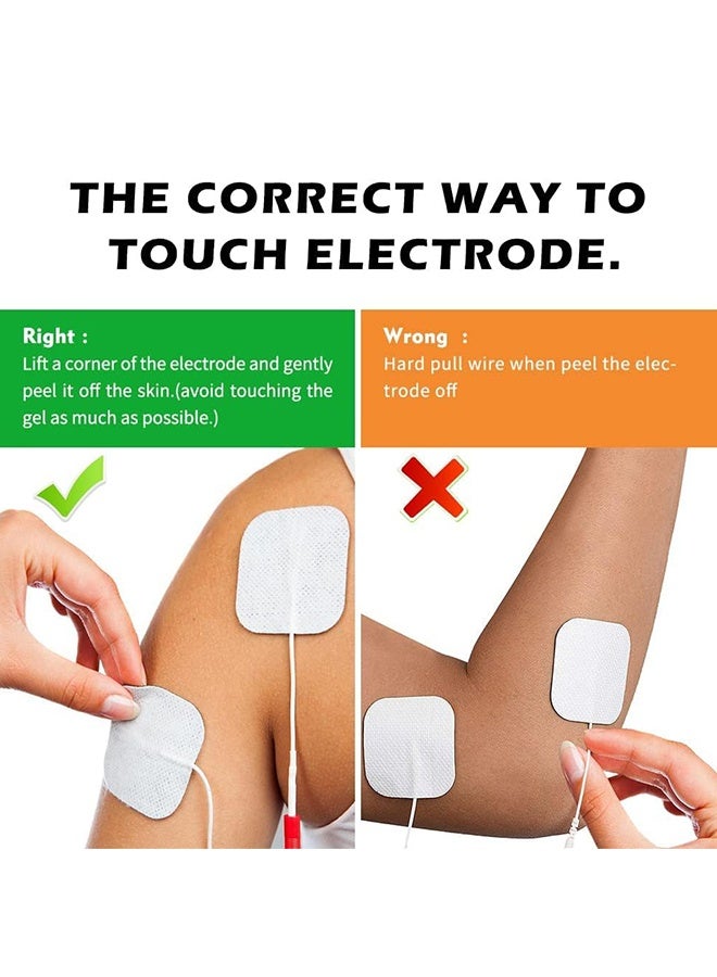 Peachjoy TENS Unit Replacement Pads, 24pcs 5x5cm Electrodes for Pain Relief, Reusable and Skin-Safe TENS Pads, Compatible with TENS 7000 and EMS Units, Sticky-Free Pads for Electrotherapy Sessions - Image 2