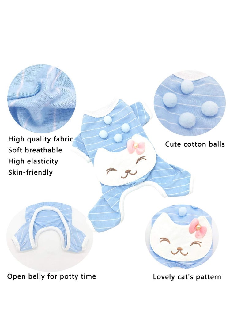 SYOSI Pet Pajamas Jumpsuit Dog Shirts, for Small Medium Girls Puppy, Cats Onesie Soft Dog Pajamas Cotton Baby Rompers - Image 4
