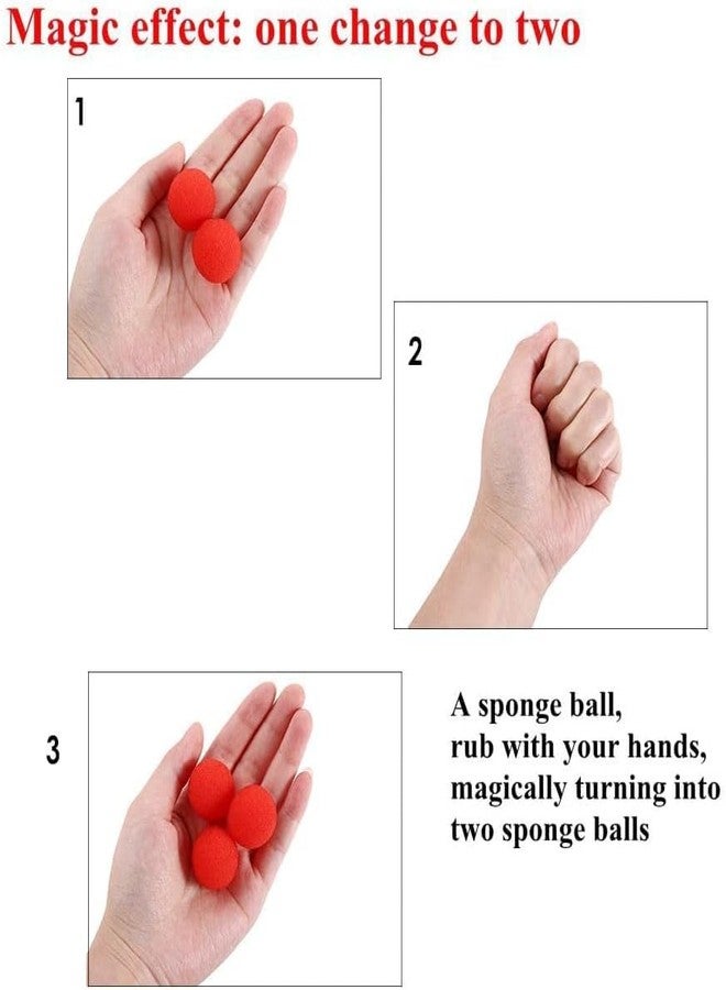 Jinshining 10Pcs Red Sponge Balls Finger Sponge Ball Ball Close-Up Props Toy Classical Comedy Trick Props Magic Kits and Accessories (3.5cm) - Image 3