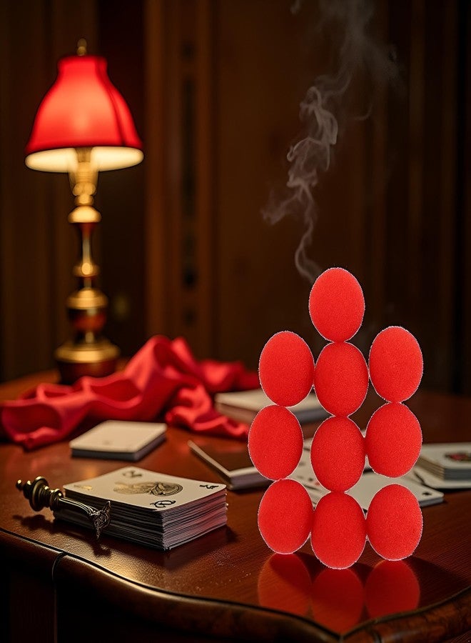 Jinshining 10Pcs Red Sponge Balls Finger Sponge Ball Ball Close-Up Props Toy Classical Comedy Trick Props Magic Kits and Accessories (3.5cm) - Image 4