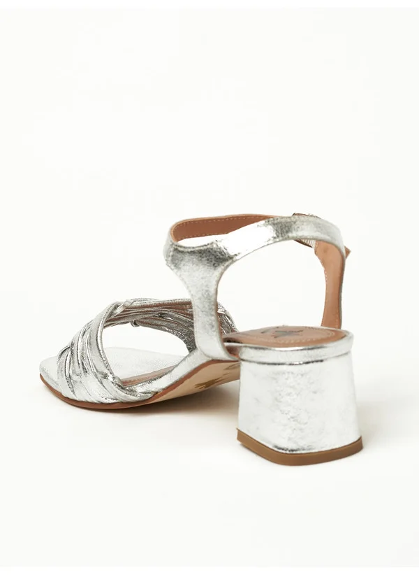 Y.so Y.SO Ladies Mid Heel Sandals Silver | Made In India