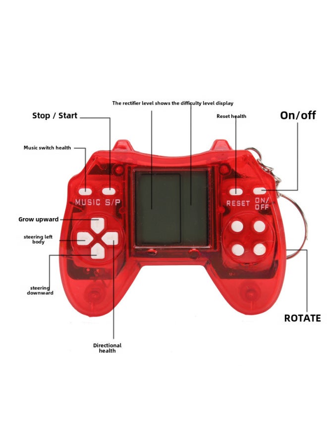 Tetris Mini Handle Game Machine Toy Retro Handheld Electronic Game Machine Keychain Ornaments-Color:Macaron Powder  - Image 5