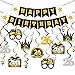 LINGTEER Happy 26th Birthday Decorations Set 12Pcs Black Gold Swirls StreamerHappy Birthday Bunting BannerCheers to 26 Years Old Bday Party Decorations Gift Sign - Image 3