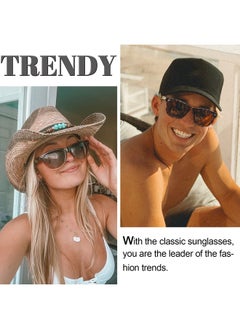 Joopin Fashion Oversized Square Sunglasses Designer Trendy Sun Glasses Polarized Uv400 Vintage Shades For Women Men Shady Rays (Leopard + Gradual Brown)  - Image 2