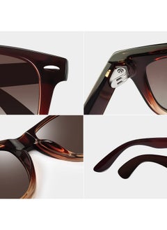 Joopin Fashion Oversized Square Sunglasses Designer Trendy Sun Glasses Polarized Uv400 Vintage Shades For Women Men Shady Rays (Leopard + Gradual Brown)  - Image 4