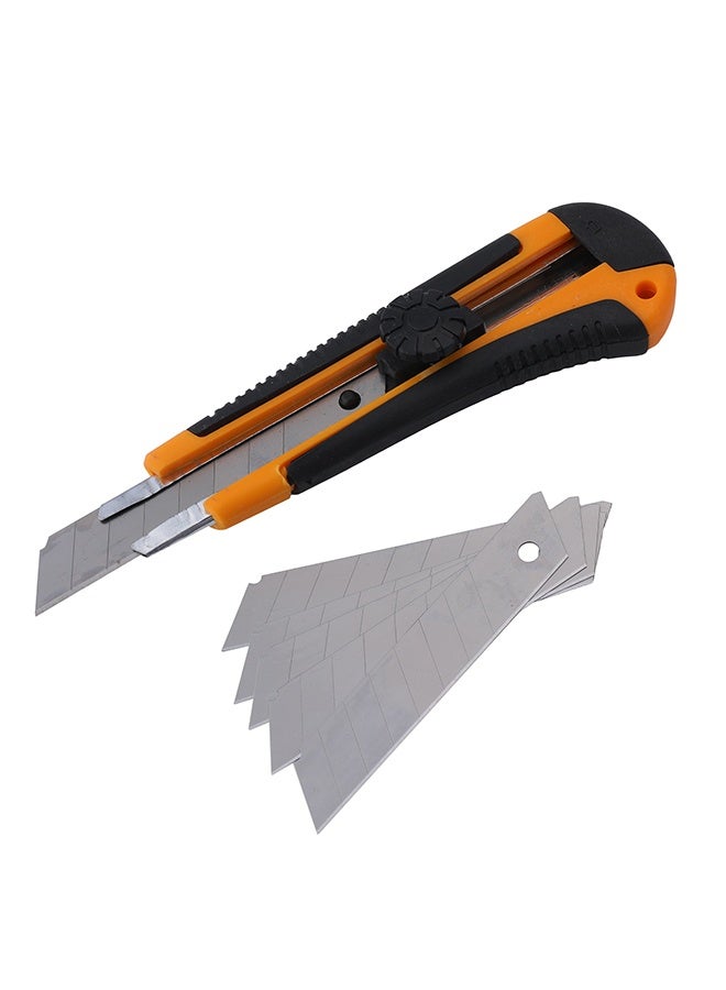 LAWAZIM Box Cutter with 5-Piece Blades - 18mm - Retractable Utility Knife with Dial Lock, Snap-Off Blade Cutter, Precision Cutting Tool for Cardboard, Paper, Fabric, DIY and Packaging Use - Image 1
