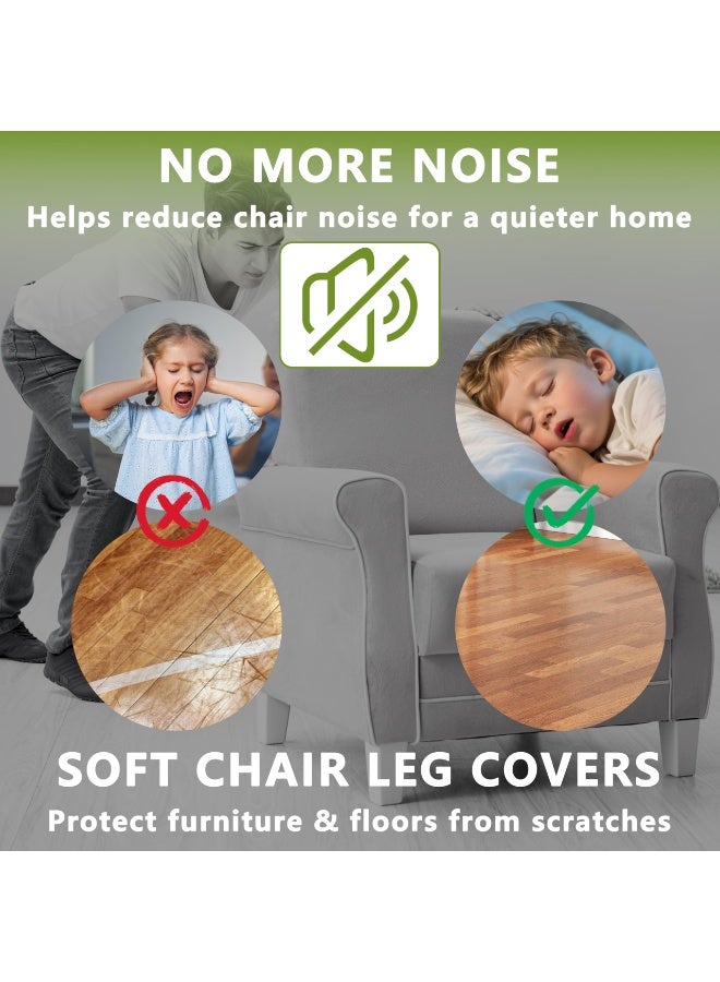 8pcs Furniture Leg Protectors , Protectors Knitted Chair Leg Cover Moving Easily and Reduce Noise Wood Floor Protectors（Beige） - Image 4