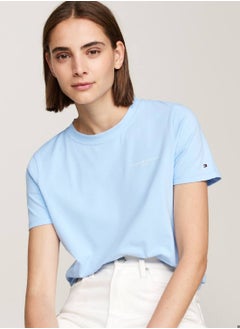 TOMMY HILFIGER Women's  1985 Collection Signature Logo  T-Shirt, Blue - Cotton  - Image 4