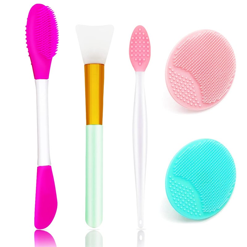 Namgznso 5PCS Silicone Scrubber Set Lip  Face Cleansing Brush and 2PCS Exfoliating Face Brush for Men  Women