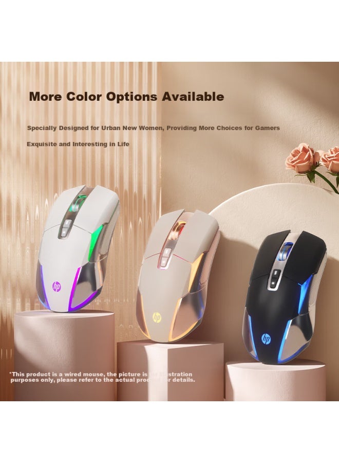 HP Hp G260 Gaming Mouse Macro Programming E-sports Gaming Special Internet Cafe Laptop Desktop Office Home Metal Mechanical Texture Wired Mouse White  - Image 5