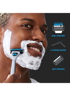 DORCO Dorco Pace 4 Pro - Four Blade Razor Shaving System - 10 Pack (10 Cartridges + 1 Handle)  - Image 5