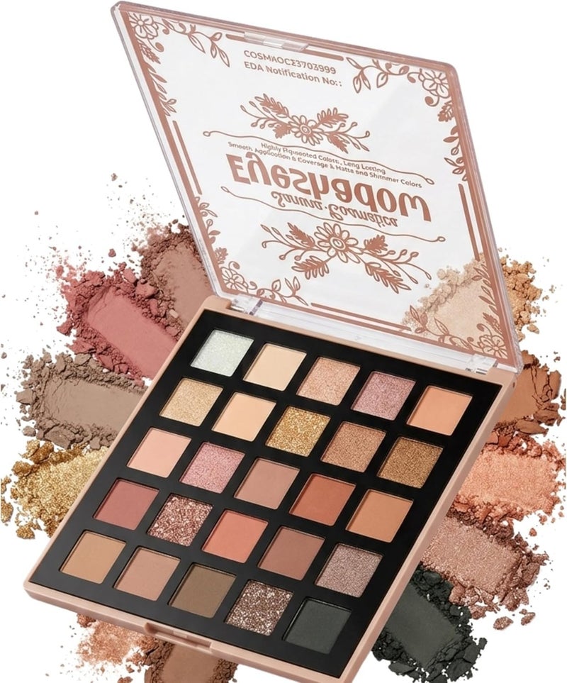 25 Shade Palette Matte Satin Shimmer Metallic Nude Smoky Eyeshadow Pallete Beauty Cosmetics Highly Pigment Powder Long Lasting - Image 1