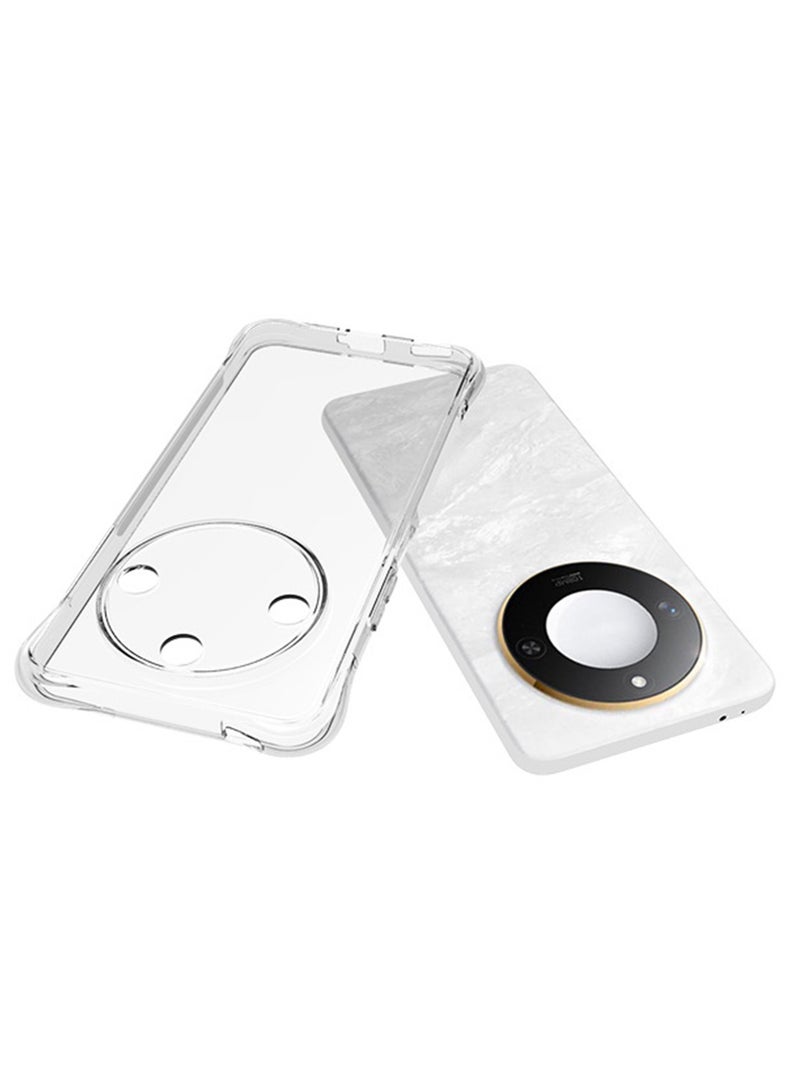 Case for Honor X9c Smart 5G/X60 5G Clear TPU Four Corners Military-Grade Protection Cover Transparent Soft