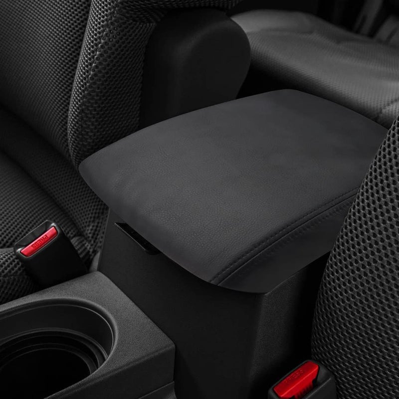 INTGET Center Console Armrest Cover for 2005-2021 Nissan Frontier Accessories 2005-2015 Nissan Xterra Accessories Leather Middle Arm Rest Protector Console Lid Cover (Black Leather with Black Thread) - Image 2