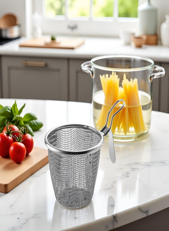 BWESOO Silver Dumpling Noodle Strainer, Fine Mesh Strainer with Handle Colanders Food Strainers Colanders anda Food Strainers,Kitchen Utensils and Gadgets - Image 4