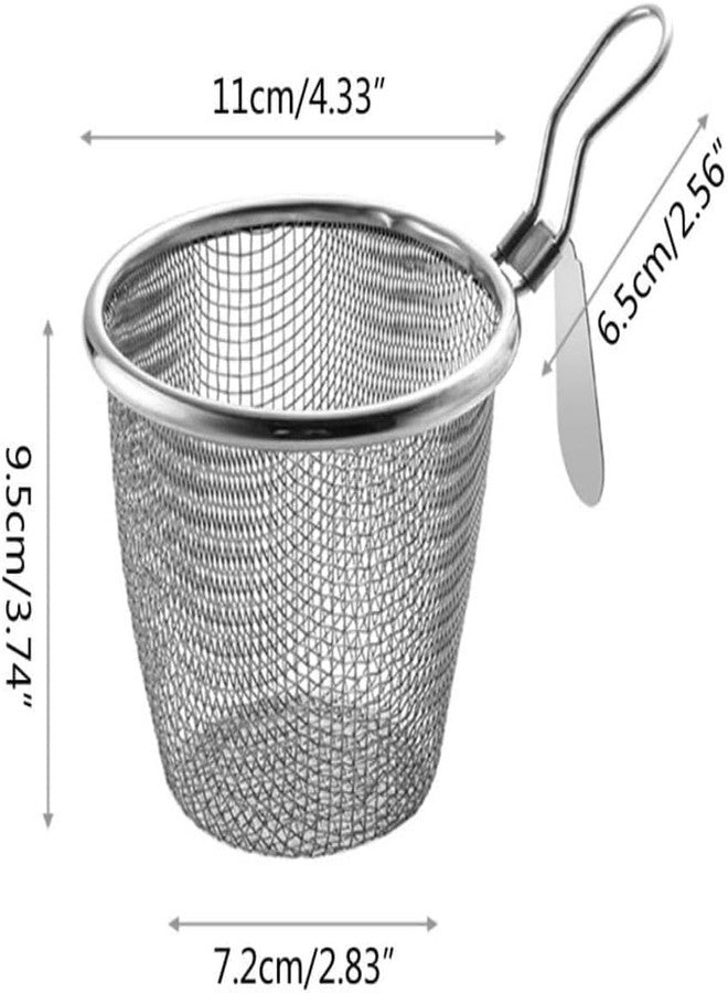 BWESOO Silver Dumpling Noodle Strainer, Fine Mesh Strainer with Handle Colanders Food Strainers Colanders anda Food Strainers,Kitchen Utensils and Gadgets - Image 2