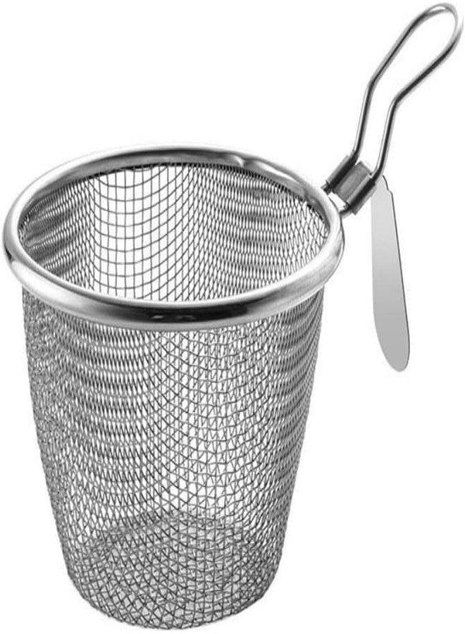BWESOO Silver Dumpling Noodle Strainer, Fine Mesh Strainer with Handle Colanders Food Strainers Colanders anda Food Strainers,Kitchen Utensils and Gadgets - Image 1