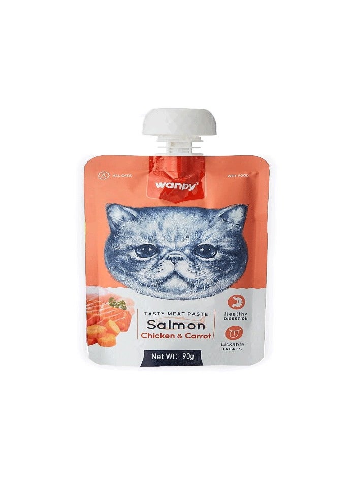 Wanpy Wanpy Tasty Meat Paste - Salmon + Chicken&Carrot 10x90g 