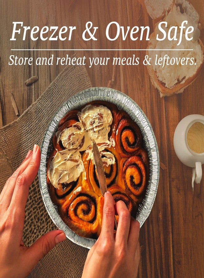Spare Essentials 55 Pack - 7" Round Aluminum Pans with Lids - Aluminum Foil Pans with Clear Lids - Freezer & Oven Safe Round Foil Pans with Lids, Takeout, Air Fryer, Disposable Ideal for Baking - Image 5