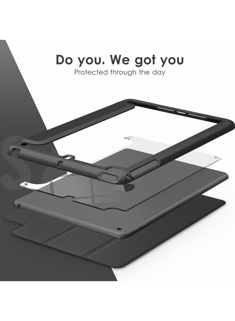 DUSALA Case for iPad Mini 5 Generation 2019/ Mini 4 3 2 1, with Pencil Holder, Slim Stand Protective Cover with Clear Transparent Back Shell for iPad mini 5  Tablet, Support Auto Wake/Sleep, (Black) - Image 4