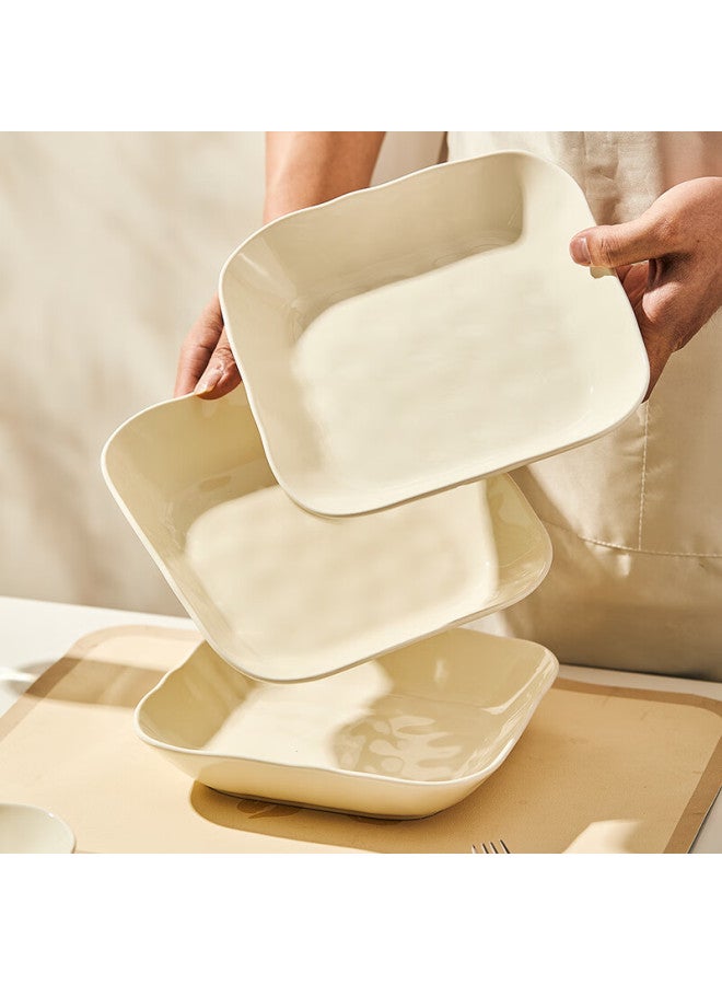 Treejack Ceramic Bowl And Plate Dinnerware Set, French-style Fresh Cream-colored Rice Soup Bowls, Plates, Chopsticks, And Soup Spoons, 11-piece Set - Image 4