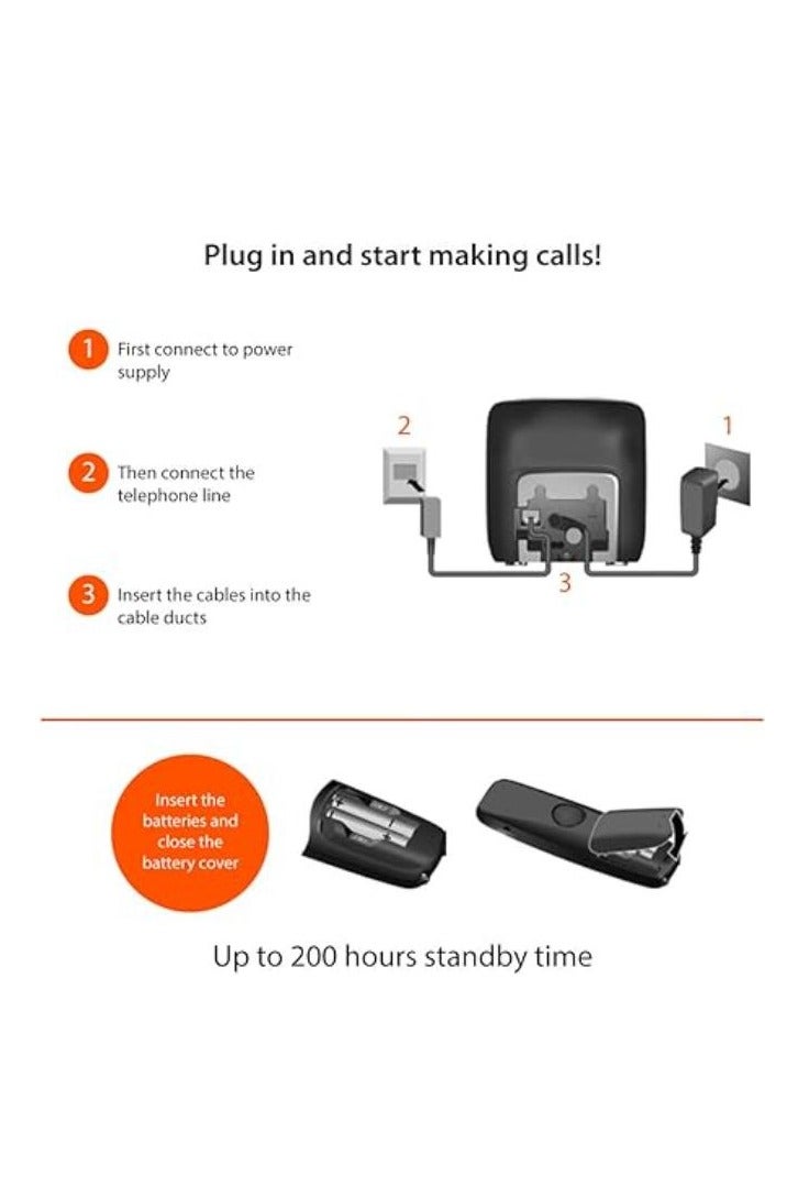 Gigaset A270 Cordless Phone with 18 Hrs Talk Time, 200 Hrs Standby, 50M Indoor & 300M Outdoor Range, Speakerphone, 80 Contact Storage, Made in Germany for Home & Office, DECT, Hands Free - Image 4