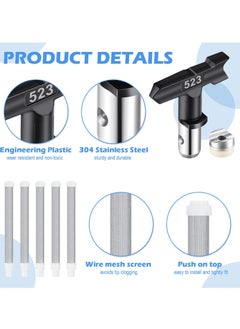 Generic 17 Pcs Airless Paint Sprayer Gun Set with Nozzle Guard, Spray Tips, and Filters for Airless Spraying Machines, Paint Accessories  - Image 4