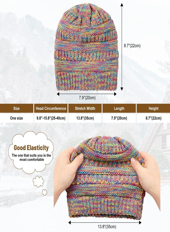 Durio Satin Lined Beanie for Women - Windproof Slouchy Winter Hat Silk Lining Soft Knit Warm Fashionable Knit Hat - Image 2