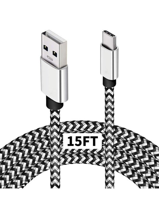 DEEGO Type C Charger Cable,15FT Long USB A to C Cable Fit for Google Pixel 4 XL,Samsung S10 S9 Plus S8, Galaxy Note 10, LG V30, Braided Charging Type C Cord Fit Nintendo Switch MacBook Wall Charger - Image 1
