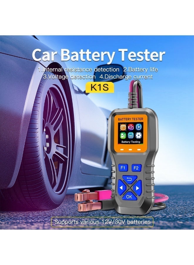 BS Battery Tester|Supports Arabic|Battery Load Tester 12V-30V Lead-Acid Battery Digital Automotive Battery Analyzer With color display Can test automotive|SUV|Vessels|electric vehicle|motorcycle batteries. - Image 2