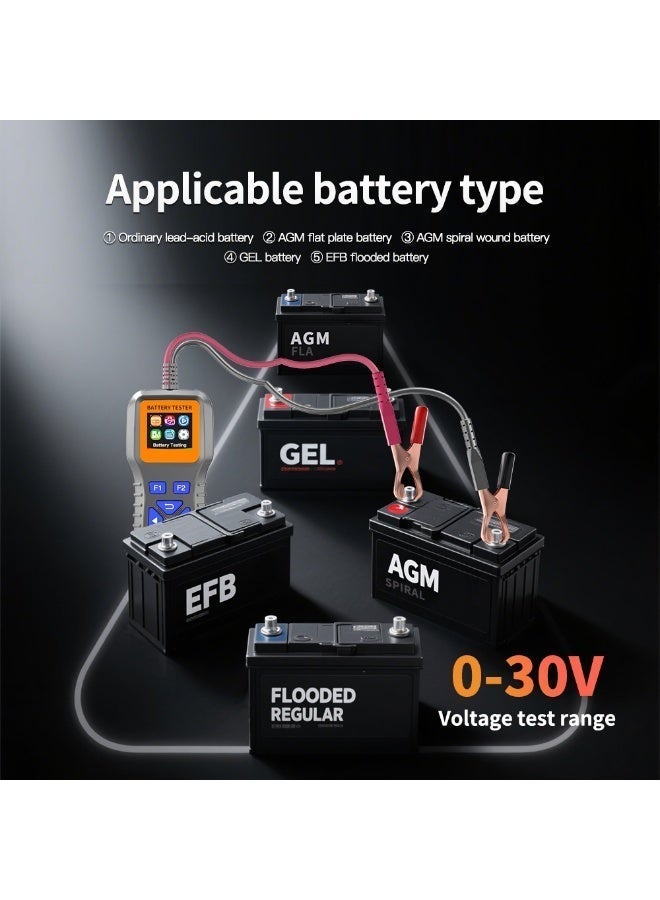 BS Battery Tester|Supports Arabic|Battery Load Tester 12V-30V Lead-Acid Battery Digital Automotive Battery Analyzer With color display Can test automotive|SUV|Vessels|electric vehicle|motorcycle batteries. - Image 5
