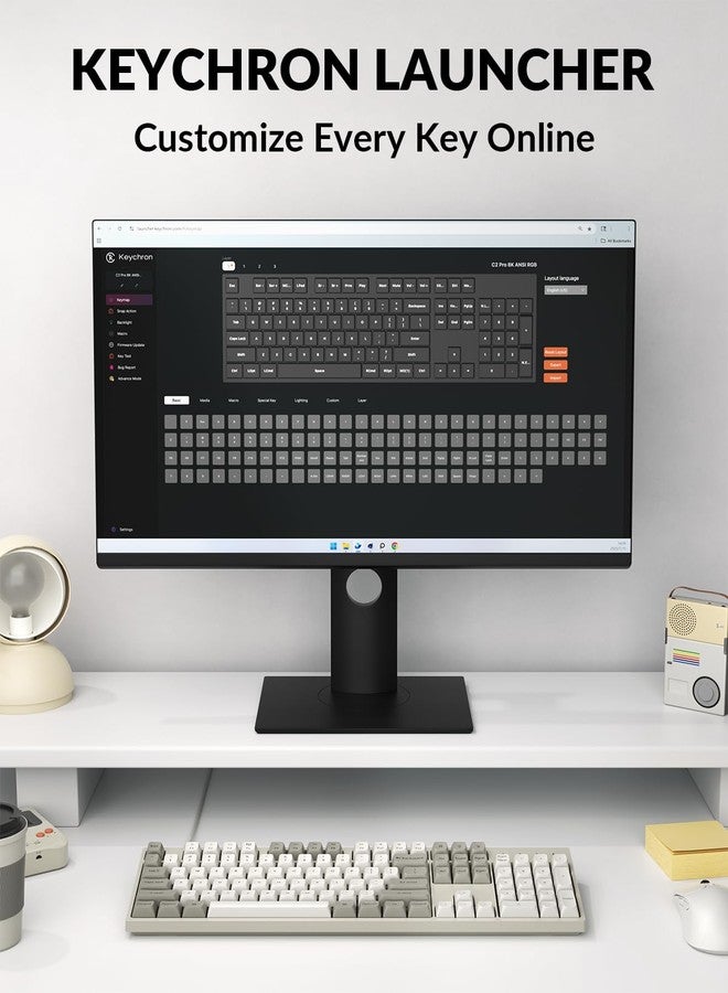 Keychron C2 Pro Wired Mechanical Keyboard with 8K Hz Polling Rate, Full Size Custom RGB Backlit Hot-Swappable, Non-Shine Through PBT Keycaps Compatible with Mac Windows Linux - Image 3