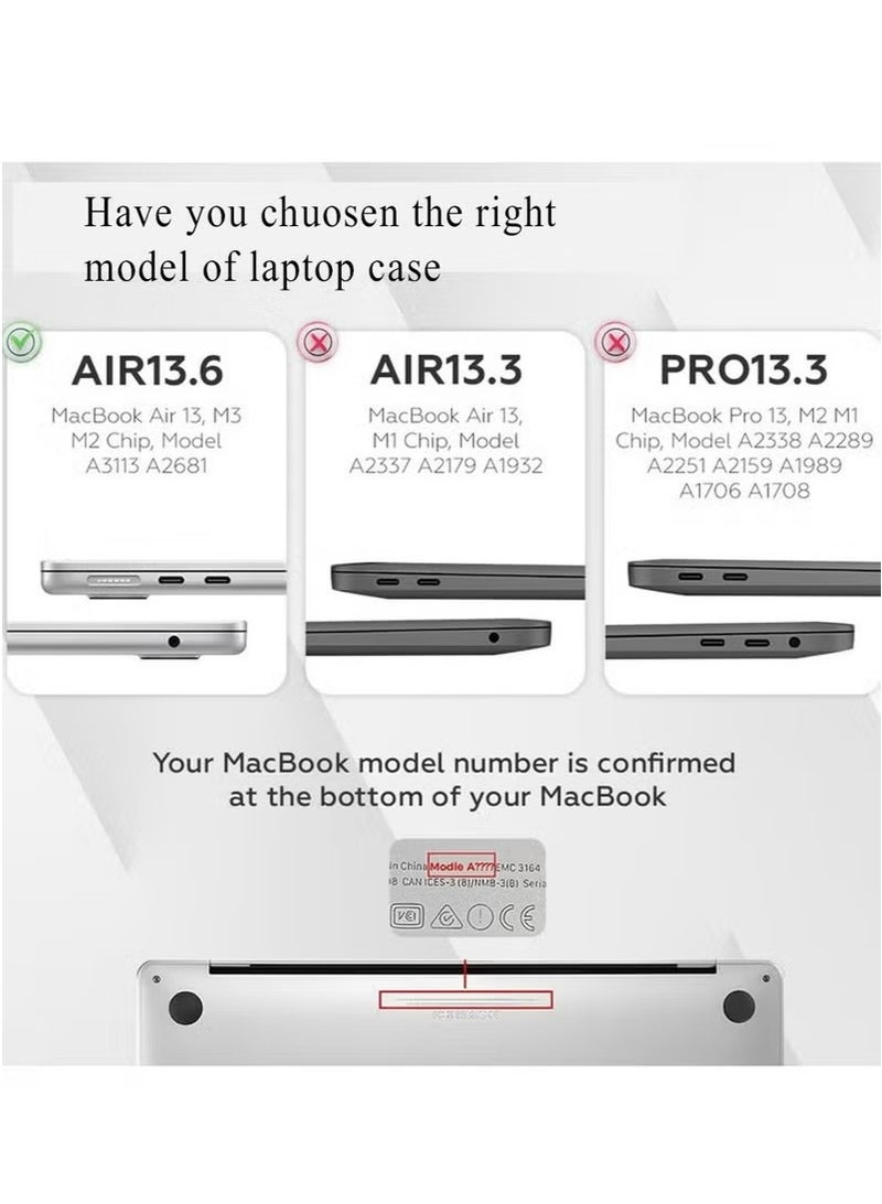 X-level MacBook Air 13.6 inch Case Hardshell & Screen Protector & keyboard cover,Hard Shell Protective Laptop Cover Case Compatible for Mac Book Air 13 M2 A2681 with Touch ID M3 A3113 2024 2023 2022  - Image 2