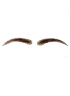 False Eyebrows Human Hair Artificial Real Hair Handmade Crochet False Brows Light Brown Invisible Realistic Natural Fake Eyebrows