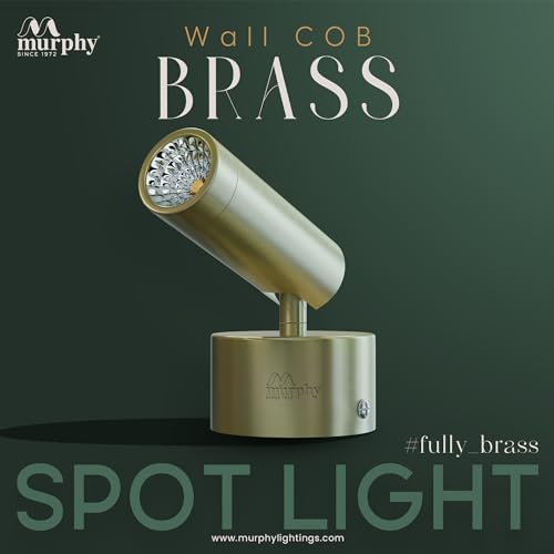 Murphy 3W Full Brass Adjustable Warm White LED Wall COB Surface Mounted Spot Light with 2 Years Warranty (Pack of 1) - Image 2